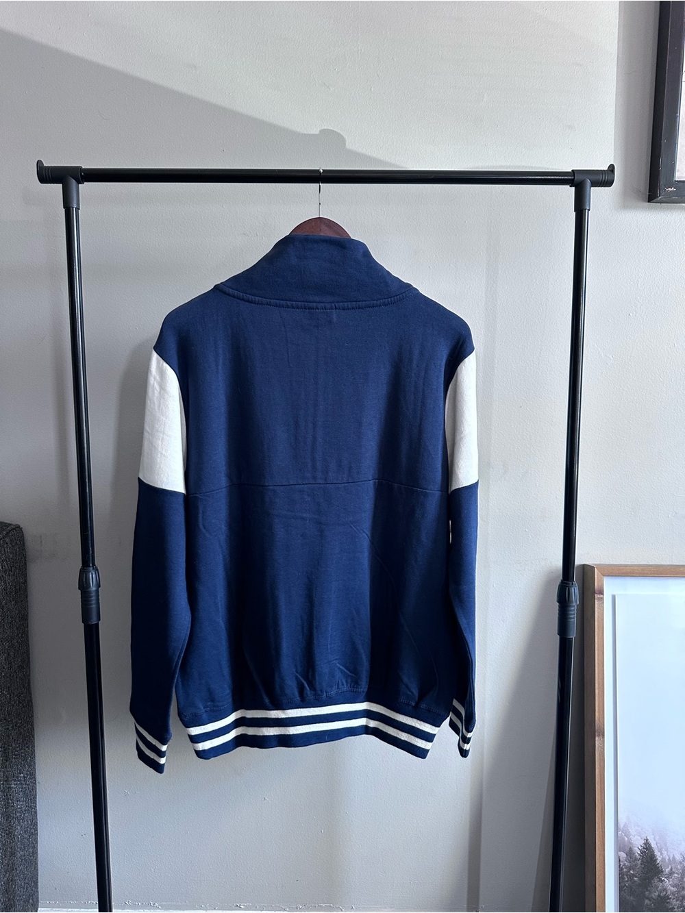 Exist Beach Hampton Beach Quarter Zip Sweatshirt – Size Medium | Navy & Cream - Picture 2 of 16